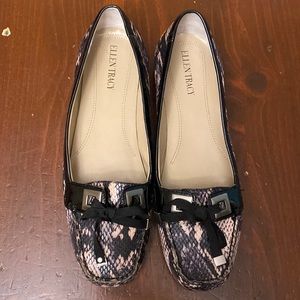 Ellen Tracy WANDA Snake Skin Driving Loafers shoes size 9M